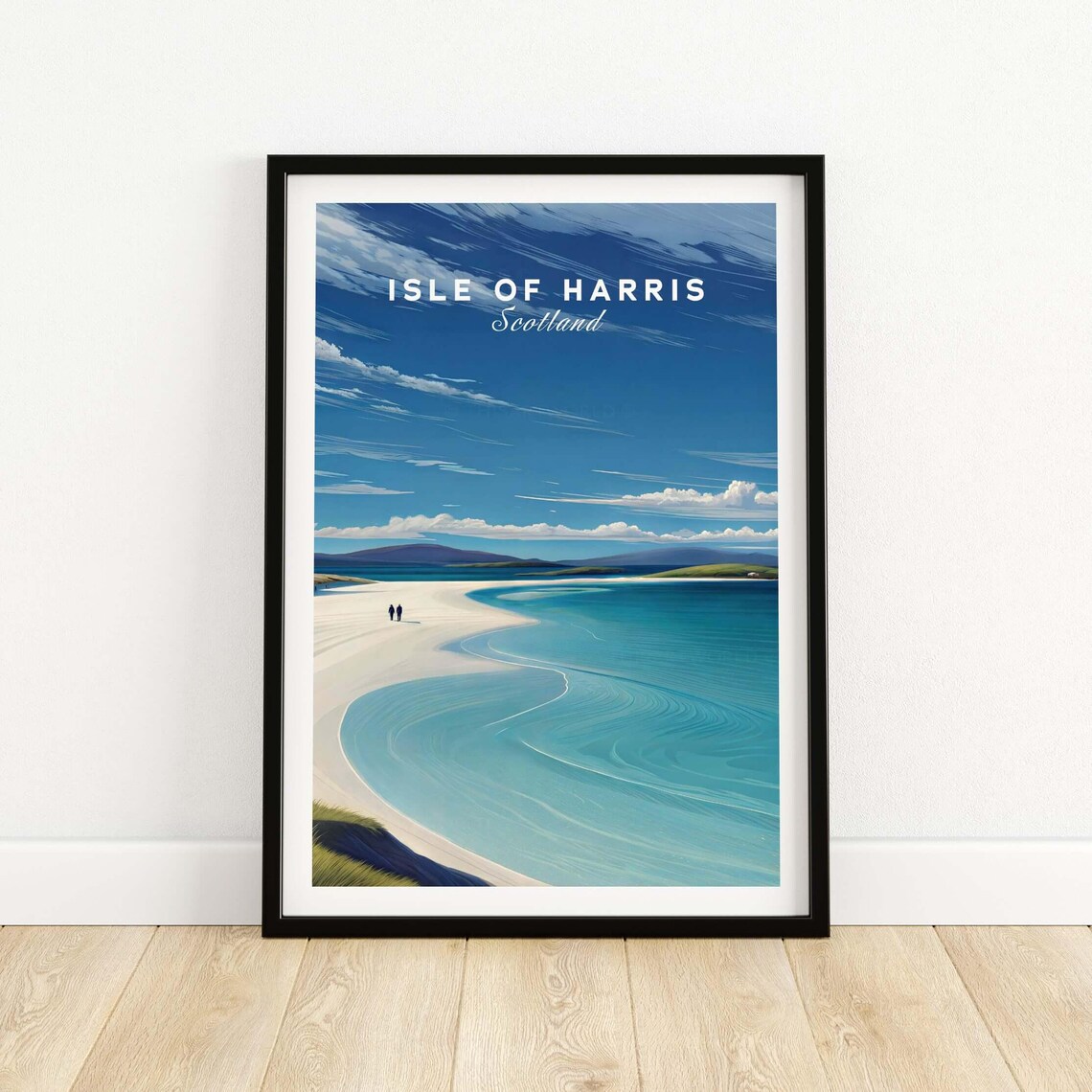 Isle Of Harris Scotland Travel Poster, Coastal Landscape