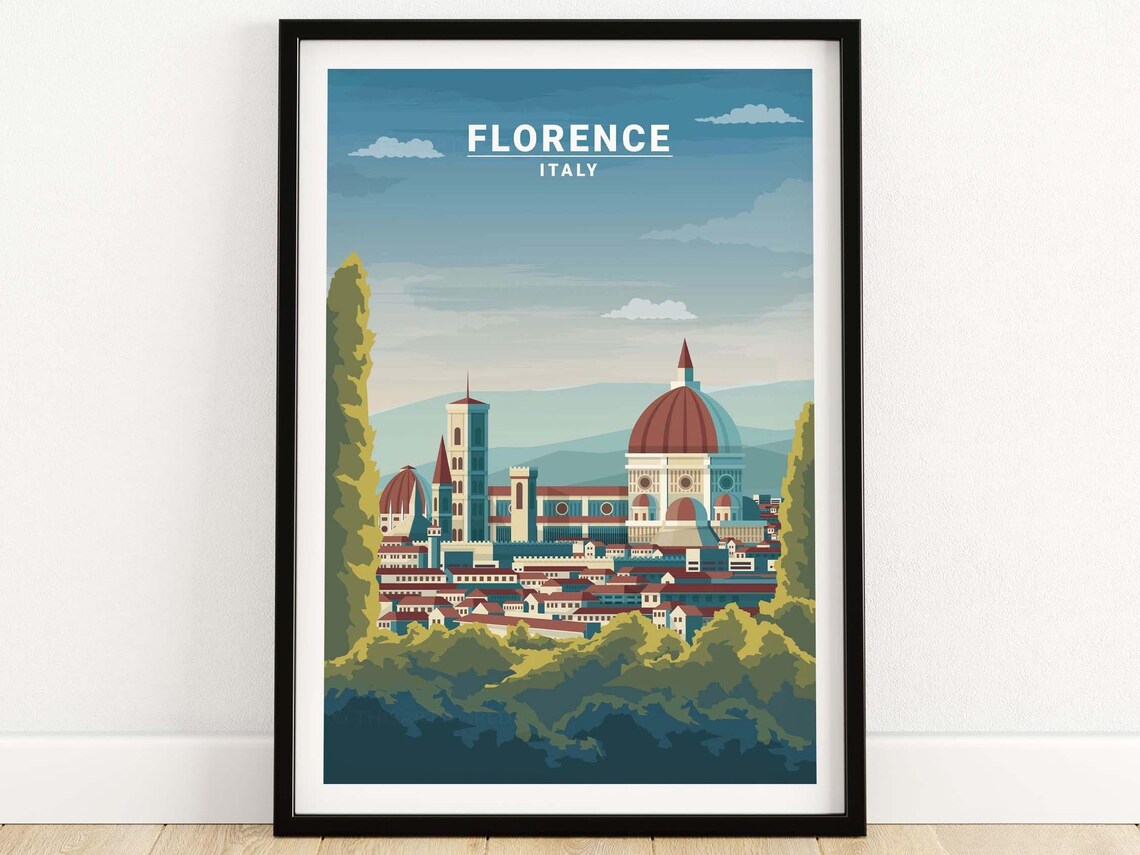 Florence Travel Poster, Italy Home Decor Print