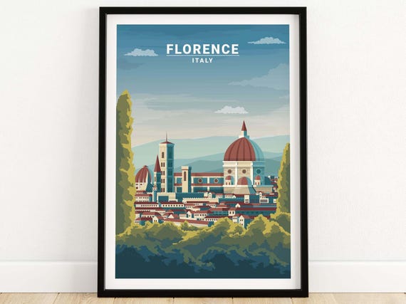 Florence Travel Poster, Italy Home Decor Print