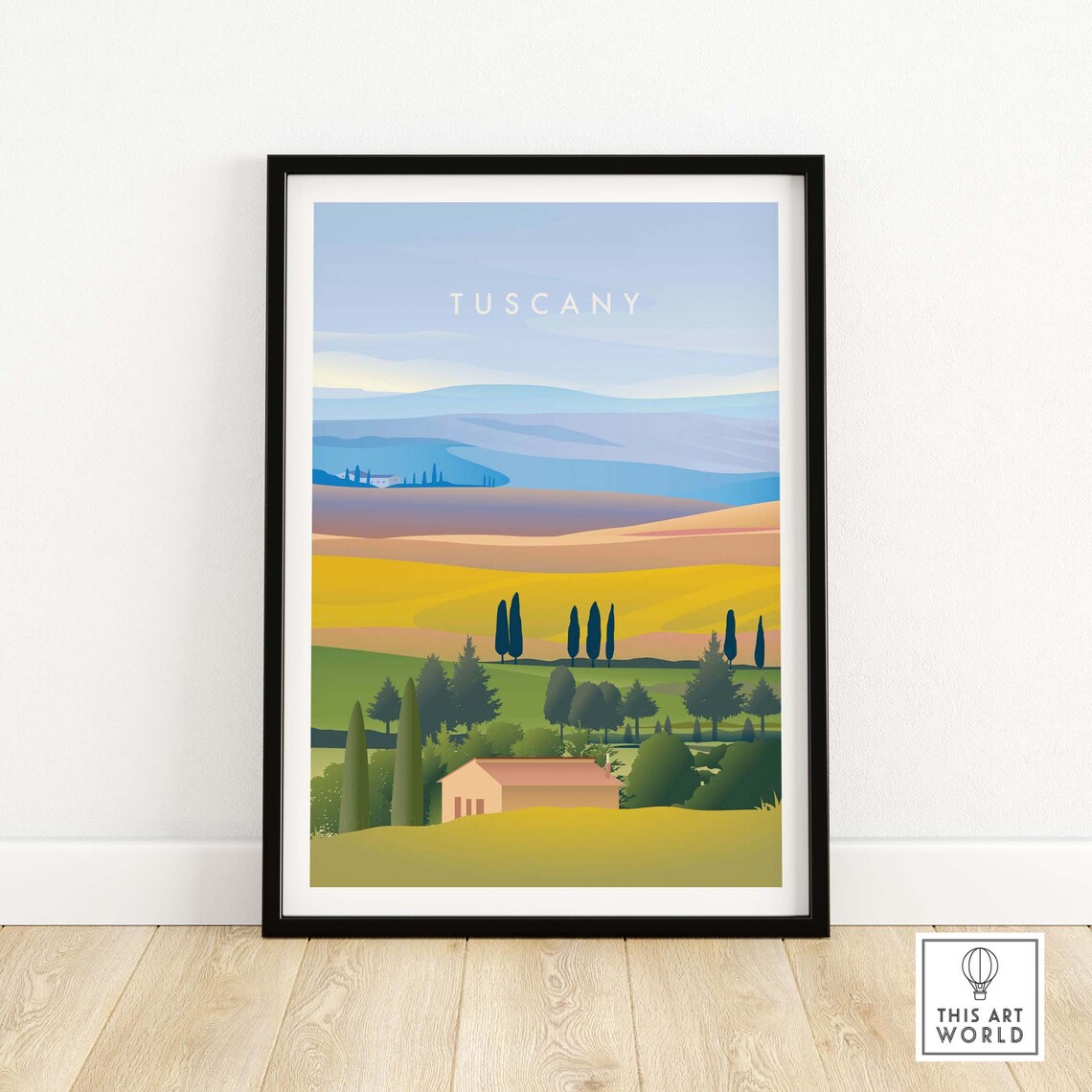 Tuscan Travel Poster, Tuscany Italy Wall Decor