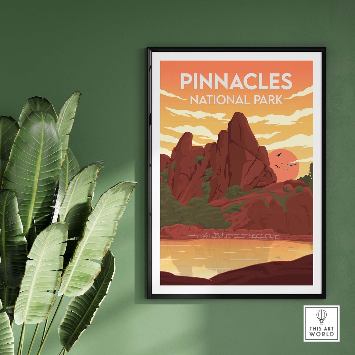 Pinnacles National Park California Red Rock Sunset View Poster - Image 2