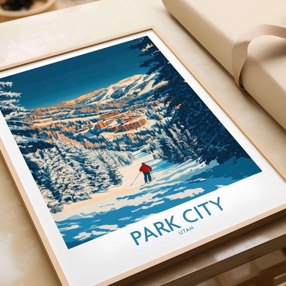 Park City Utah Skiing Travel Poster