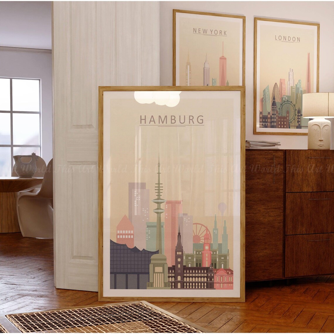 Hamburg Skyline Print, German Cityscape Art Poster - Image 3