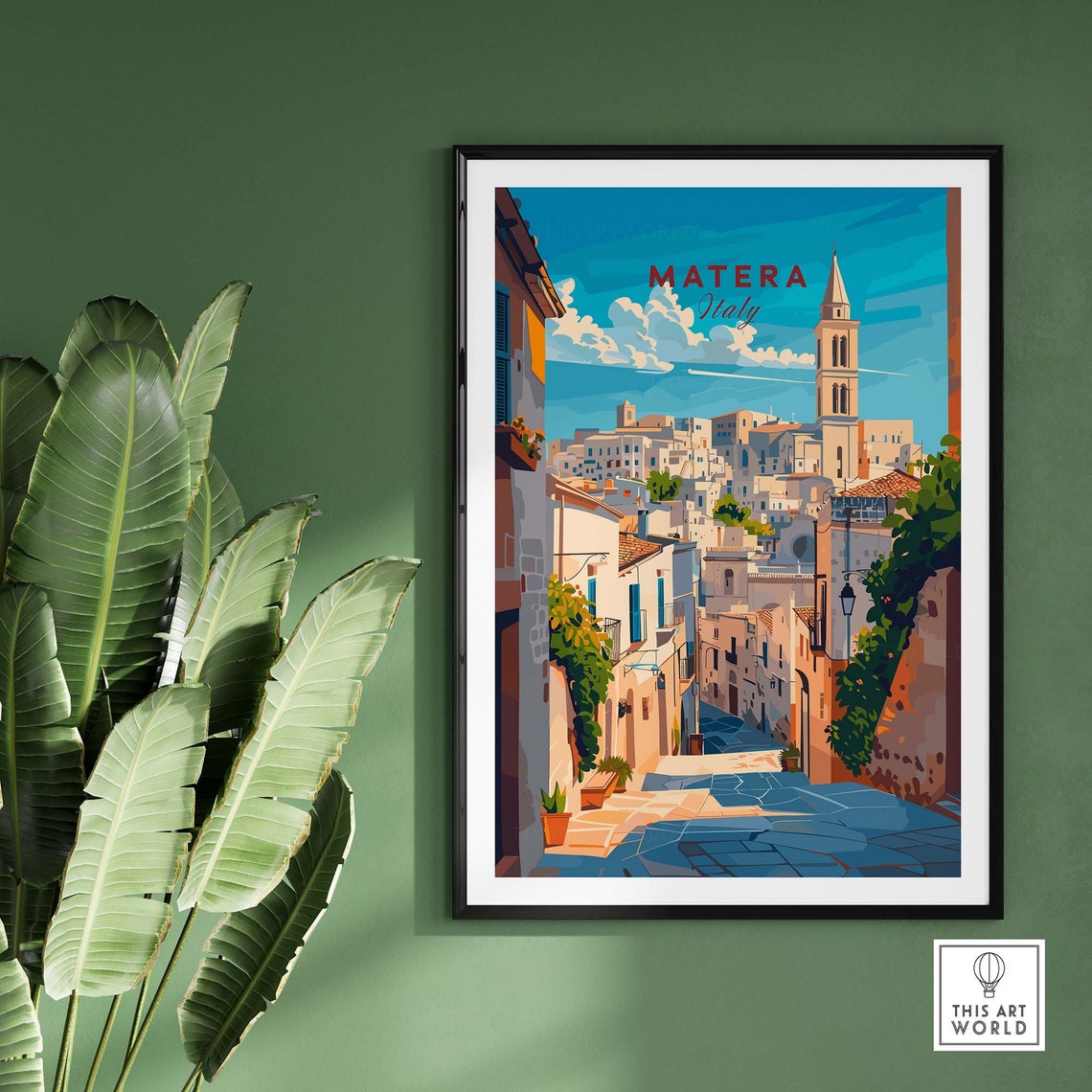 Matera Italy Ancient Stone Town Street Vintage Travel Artwork Poster - Image 2