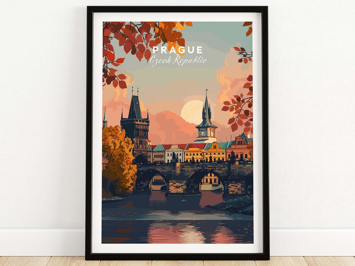 Prague Art Print, European Travel Poster