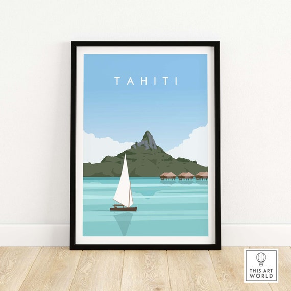 Tahiti Tropical Travel Print Travel Poster