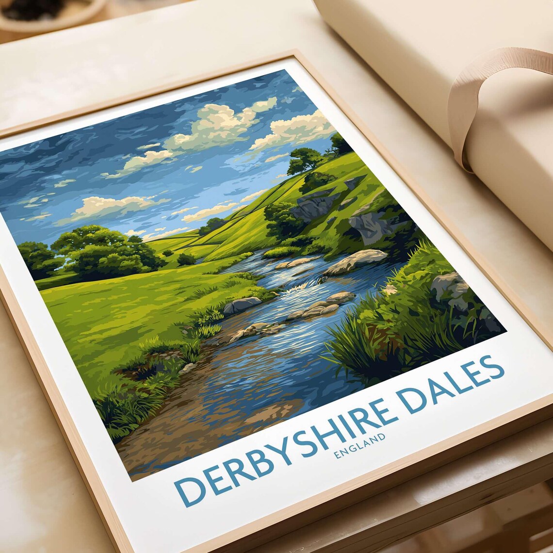 Derbyshire Dales England Rolling Hills River Valley Travel Poster