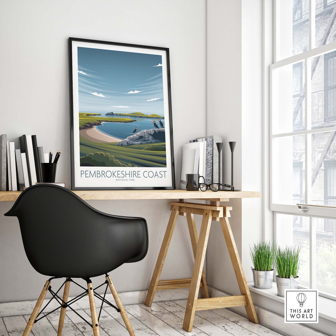 Pembrokeshire Coast Wales Puffins Seabird Cliffs Travel Poster - Image 4