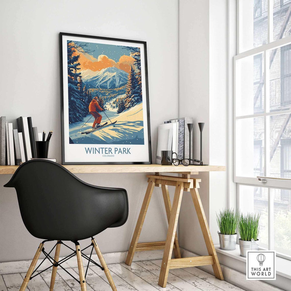 Winter Park Poster, Colorado Ski Lodge Decor - Image 4
