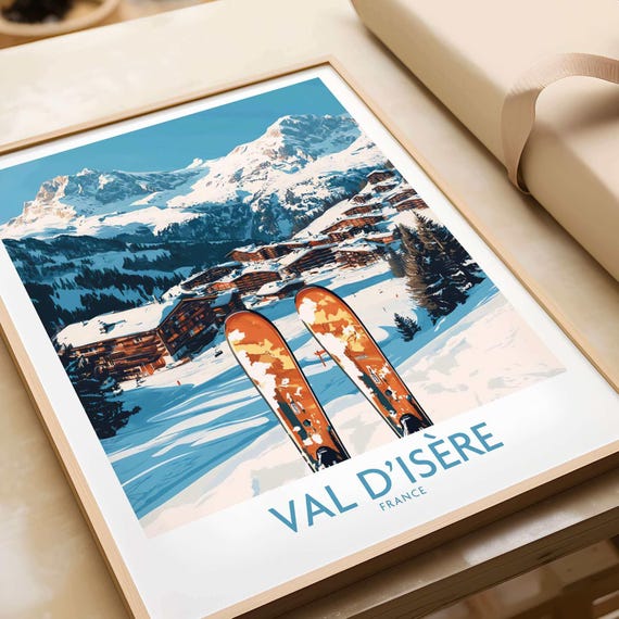 Val Disre Ski Poster, France Mountain Art