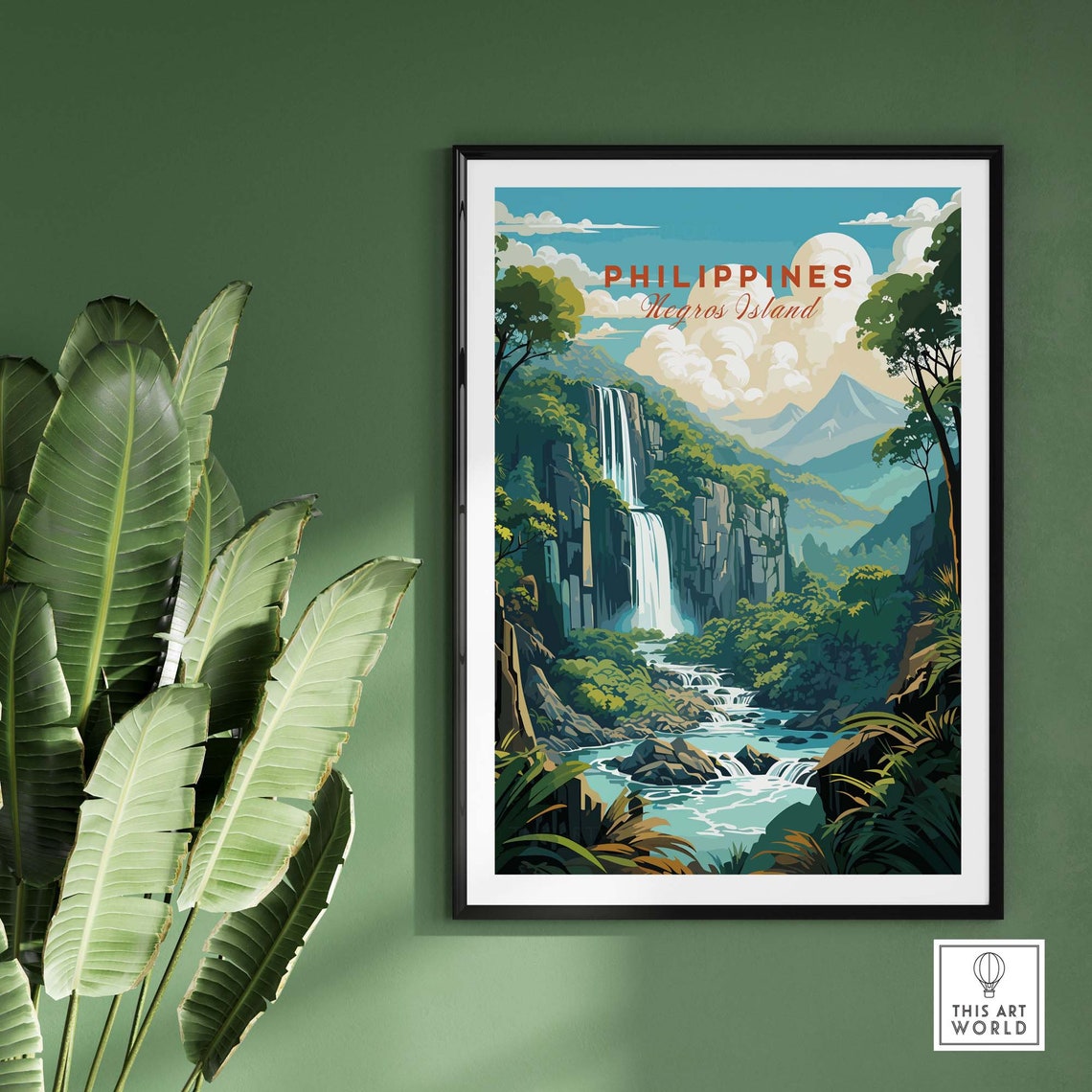 Philippines Negros Island Waterfall Jungle Mountain View Poster - Image 2