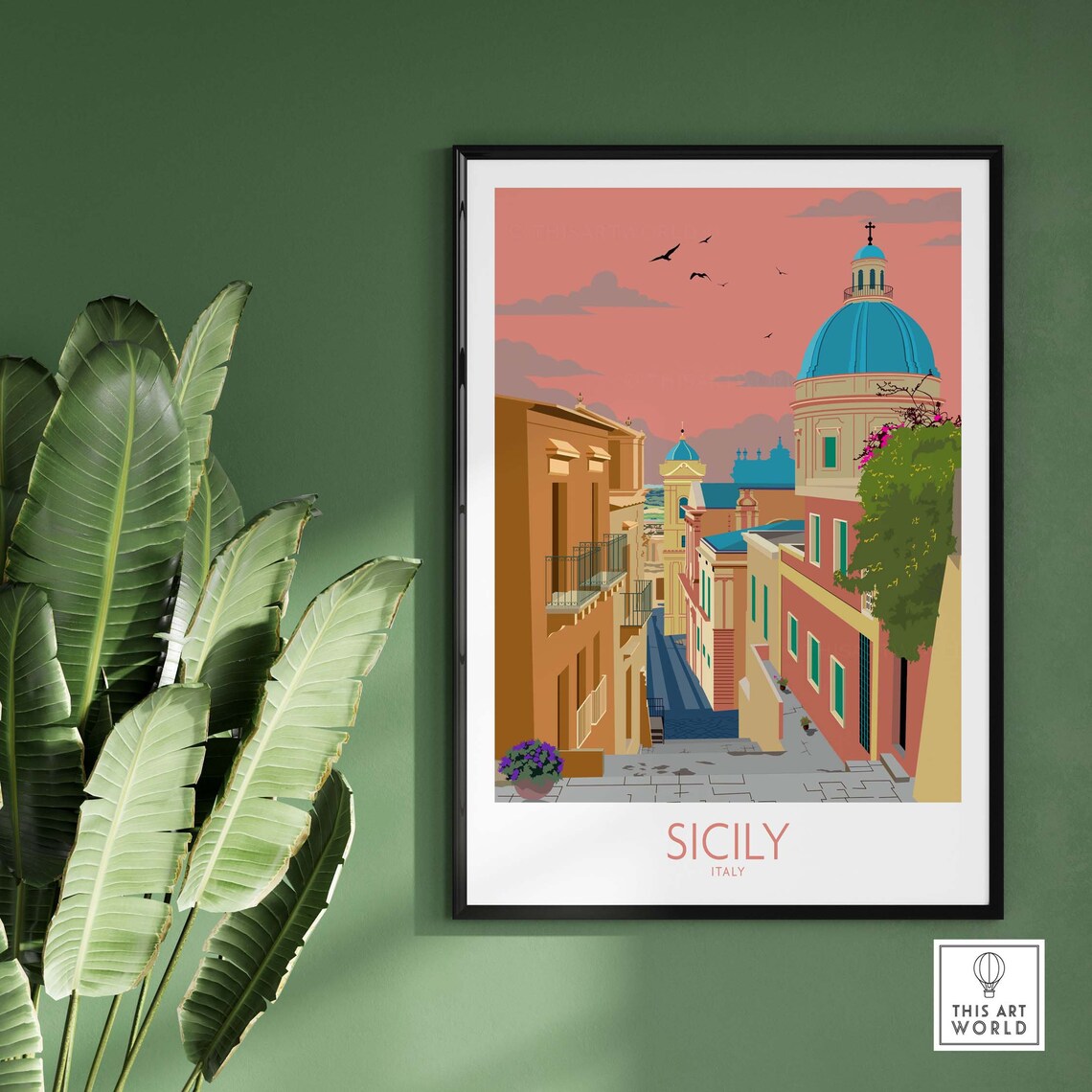 Sicily Italy Travel Poster, Place-Inspired Wall Art Print - Image 2