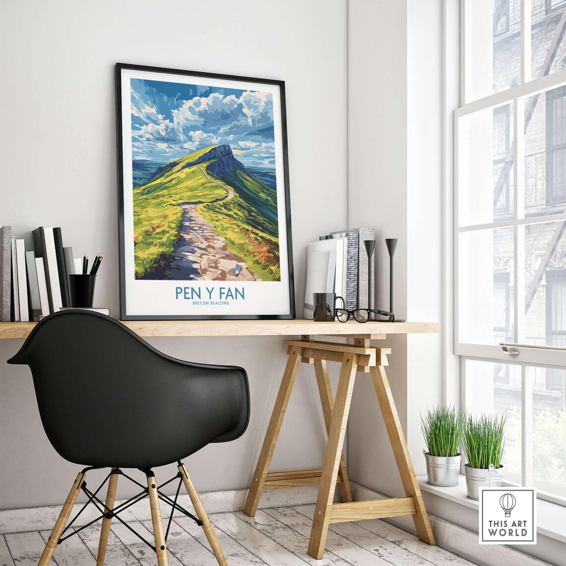 Pen Y Fan Poster, Brecon Beacons Mountain Illustration - Image 4
