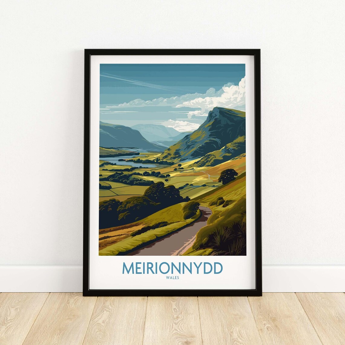 Meirionnydd Wales Winding Country Road Valley Landscape Poster
