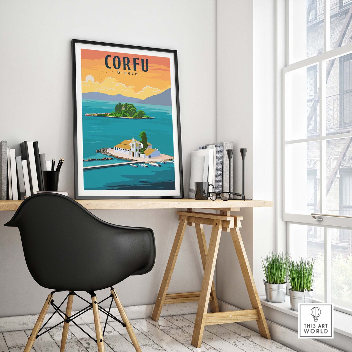 Corfu Travel Poster, Greek Home Decor Art Print - Image 4