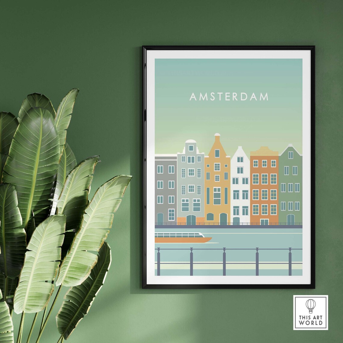 Amsterdam Minimalist Travel Poster, City Skyline - Image 3