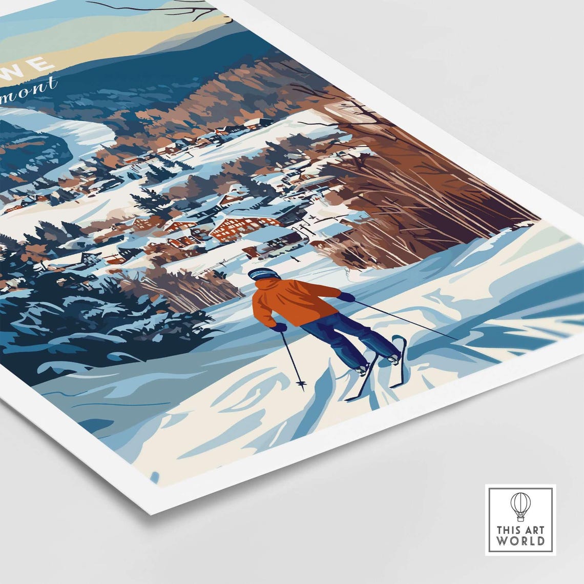 Stowe Ski Resort Travel Poster, Vermont Gift - Image 5