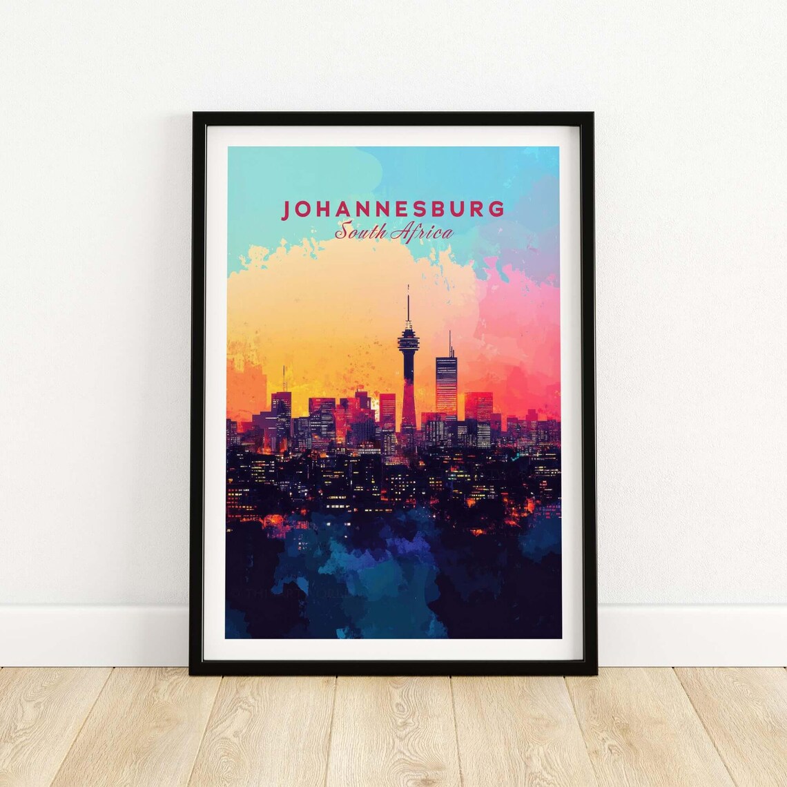 Johannesburg Skyline Poster, South Africa Cityscape