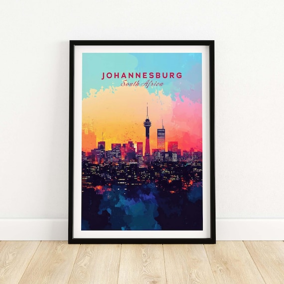 Johannesburg Skyline Poster, South Africa Cityscape