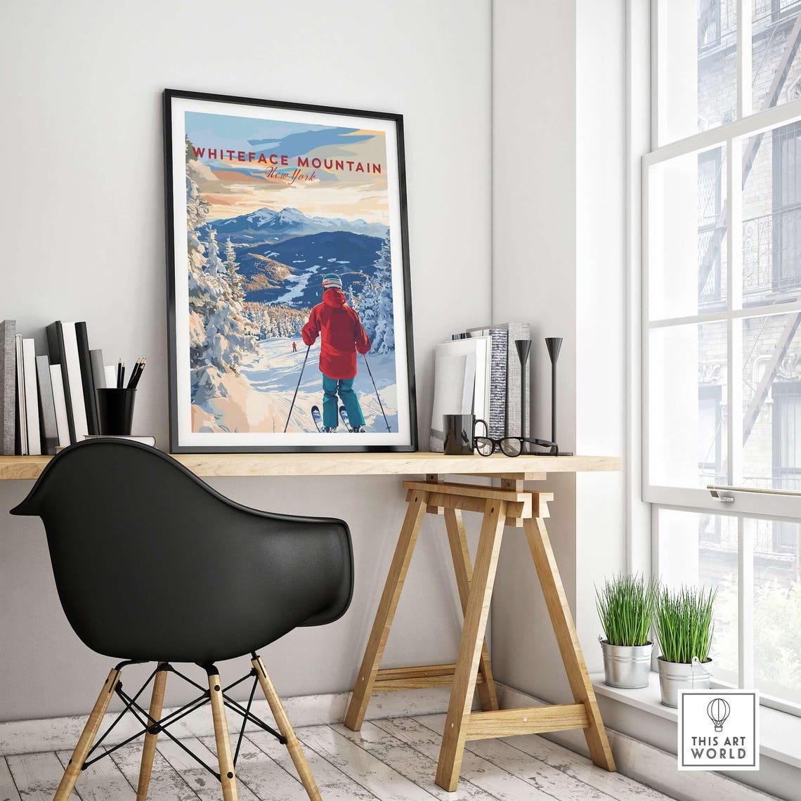 Whiteface Ski Resort Poster, Winter Sports Adventure - Image 4