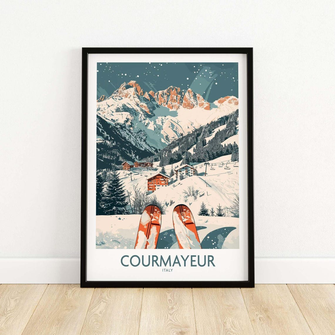 Courmayeur Ski Resort, Italy Winter Sports Poster - Image 5