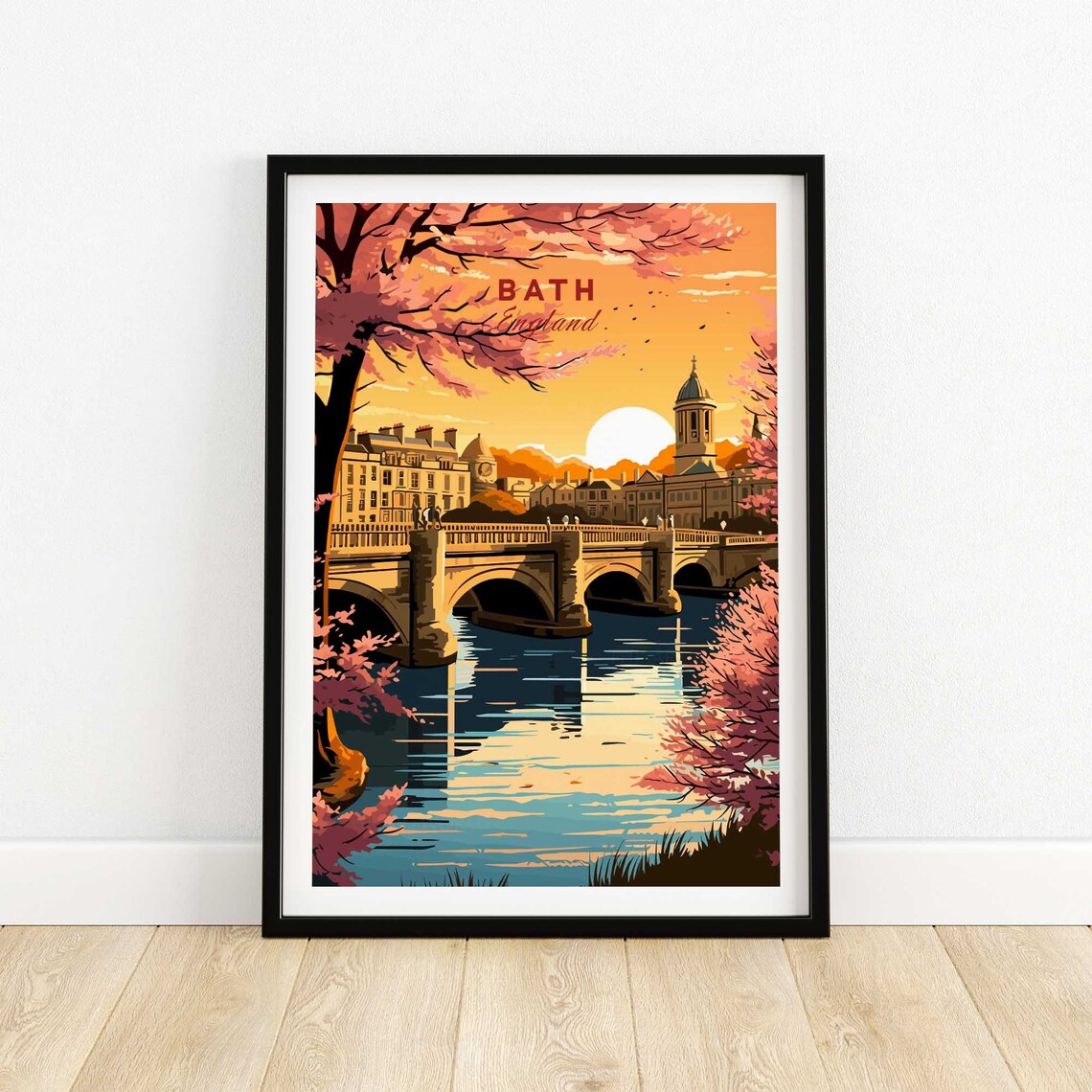 Bath Travel Poster, England Home Decor Artwork