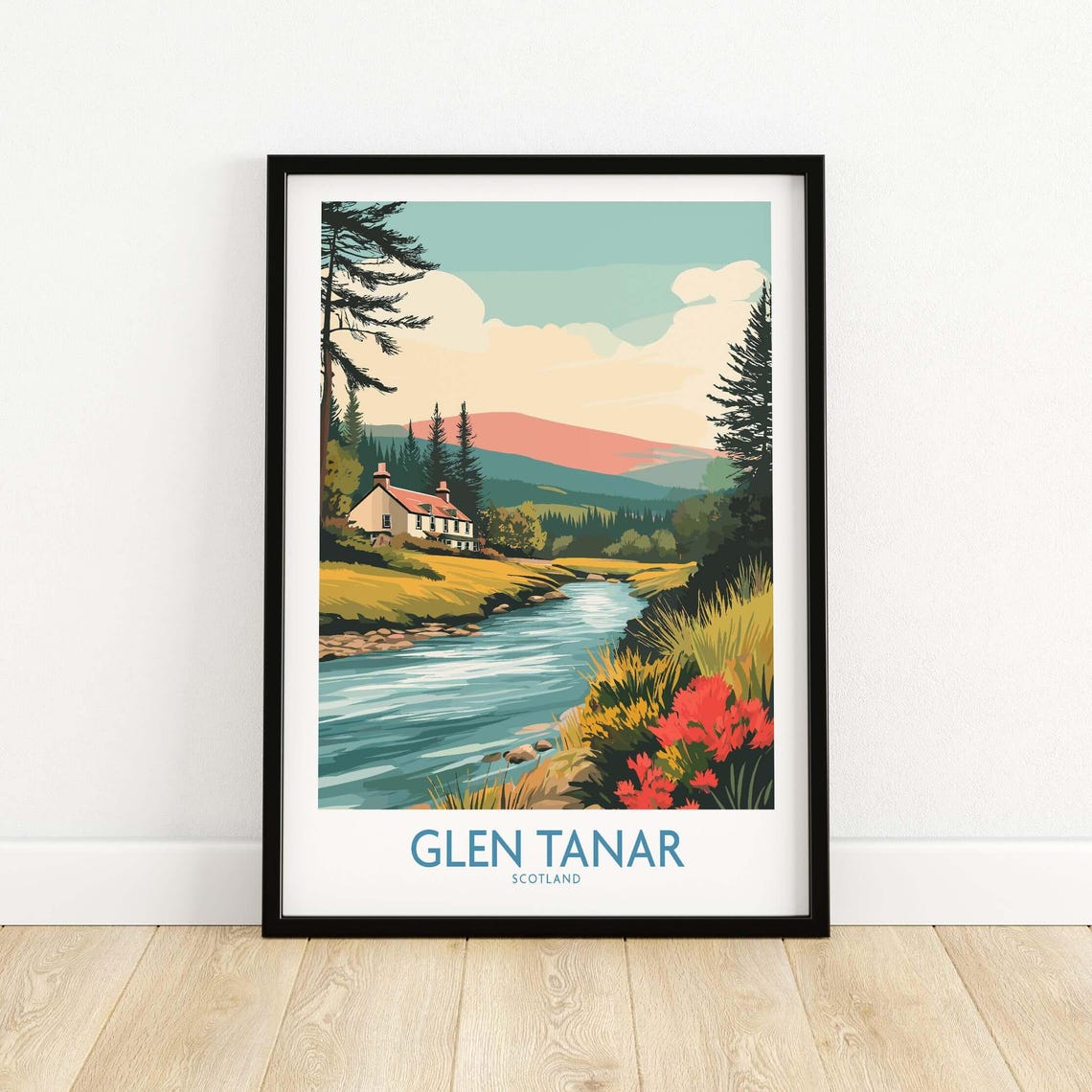Glen Tanar Scotland Print Cairngorms National Park Aberdeenshire Gift Art Lovers Illustration Poster
