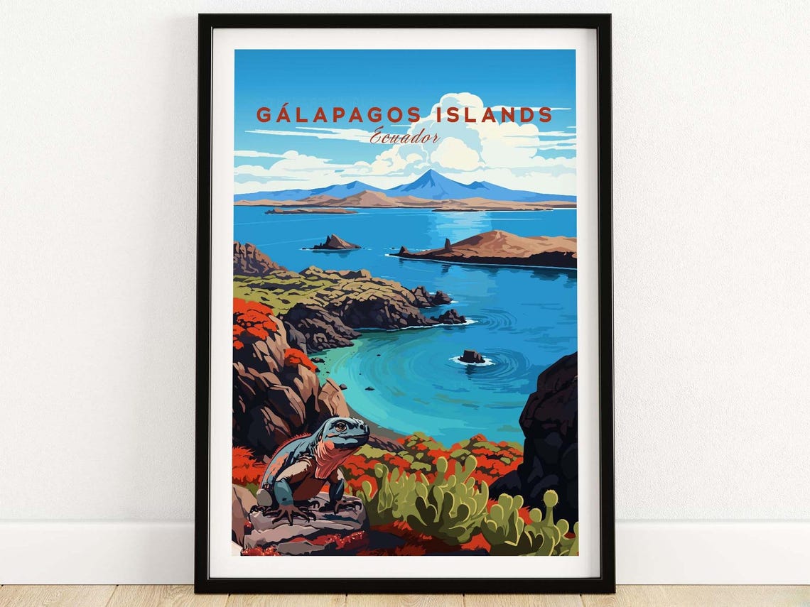 Galapagos Islands Poster Educator Travel Poster Birthday Present Wedding Anniversary Gift Art Print