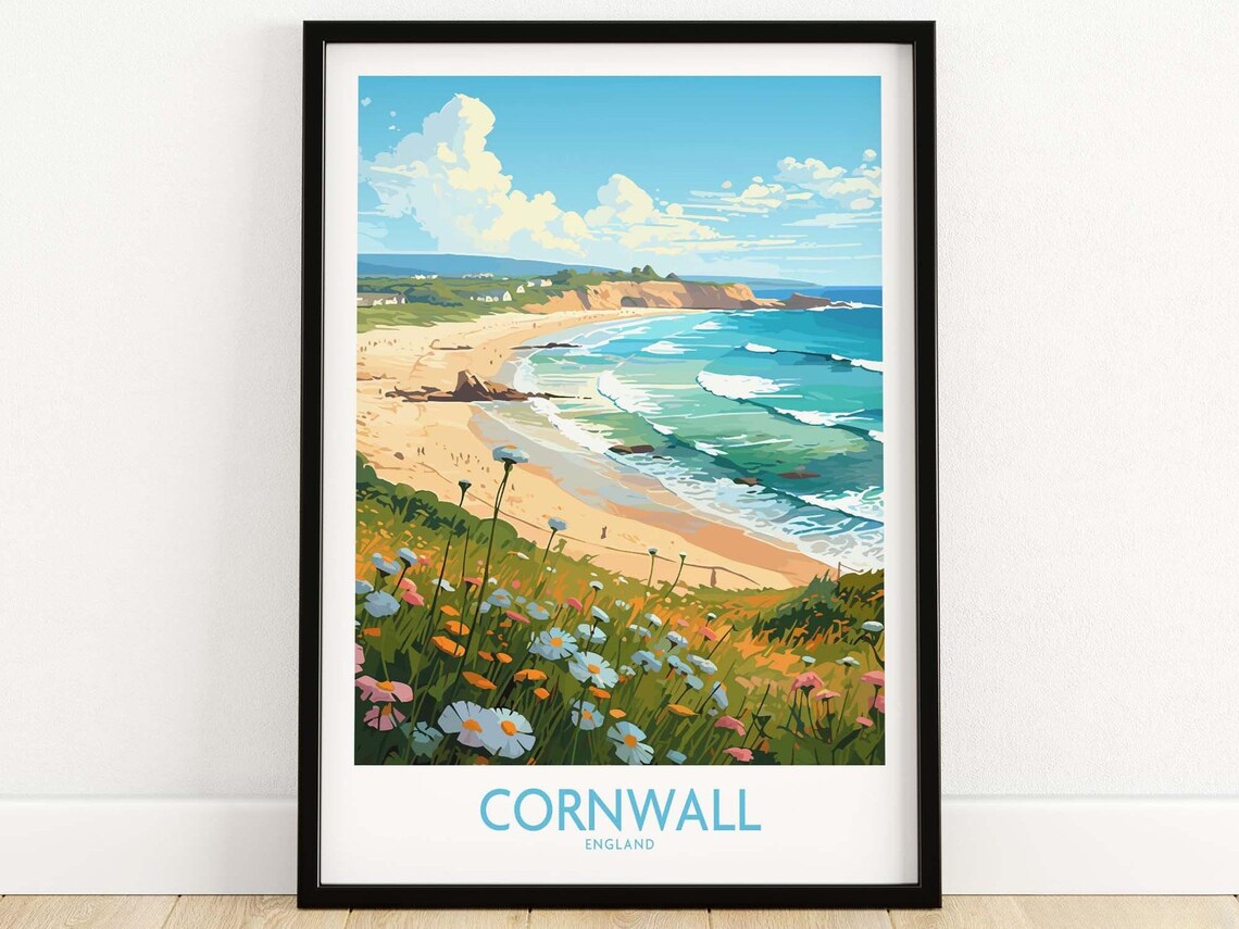 Cornwall Travel Poster, Home Decor Illustration - Image 4