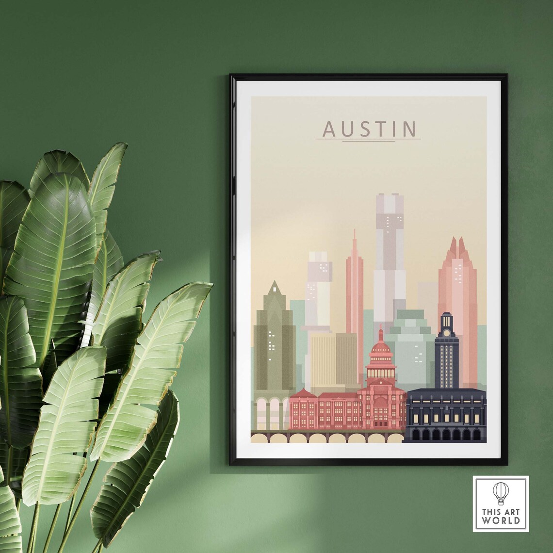 Austin Texas Skyline Art Print, Cityscape Wall Decor - Image 3