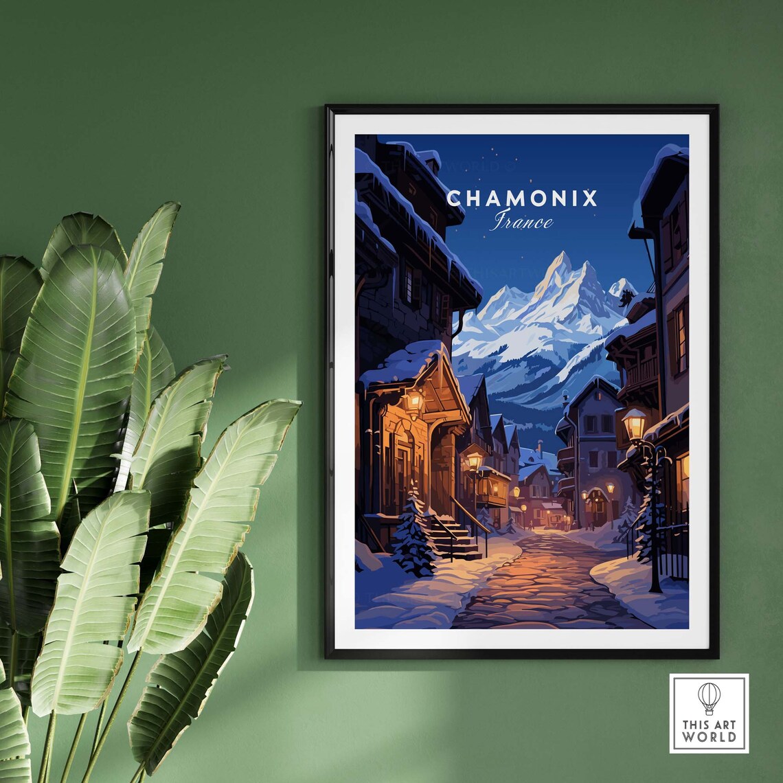 Chamonix Travel Poster, Personalized Wall Art - Image 2