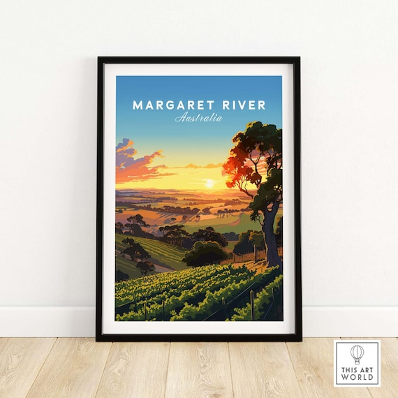 Margaret River Australia Vineyard Sunset Rolling Hills Poster