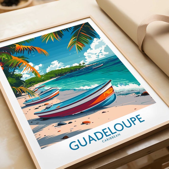 Guadeloupe Wall Art Print Travel Poster Home Decor Artwork Gift Illustration Lover