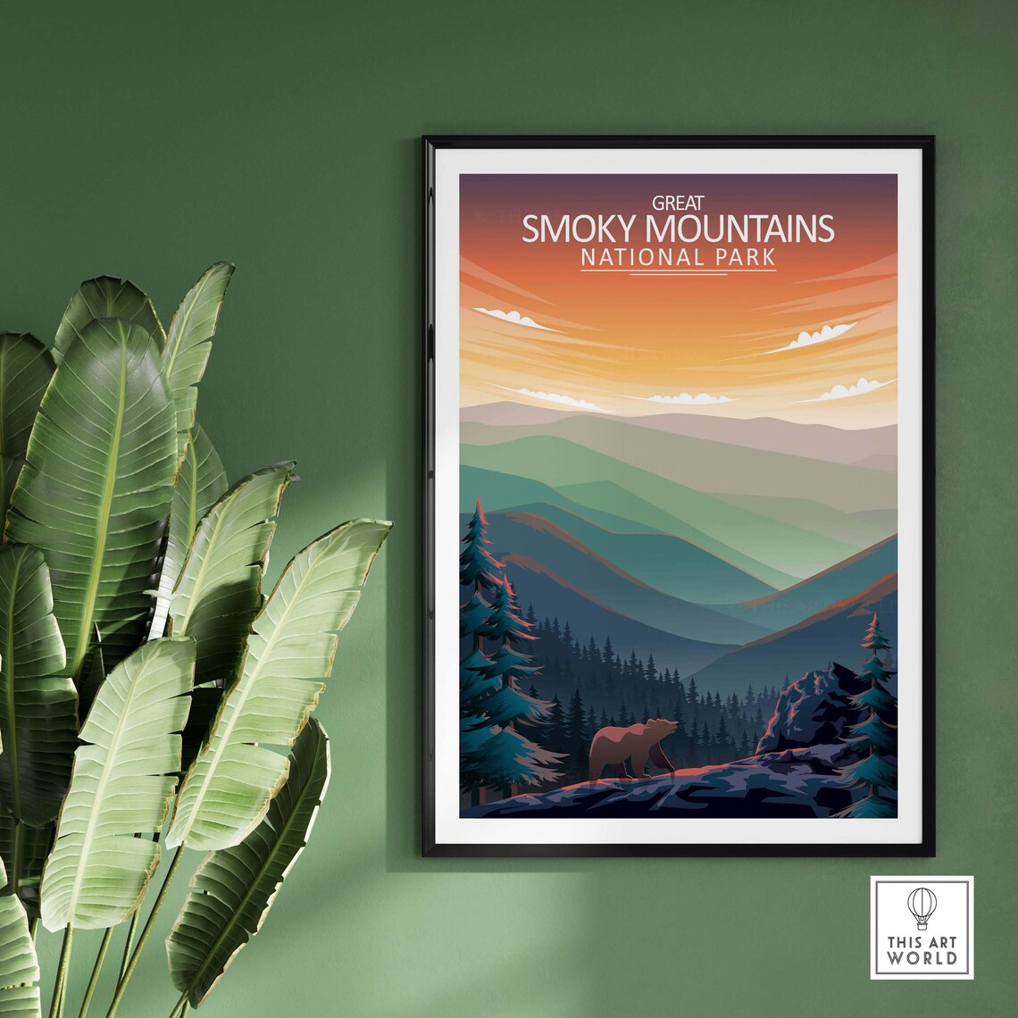 Great Smoky Mountains Travel Poster, National Park Art - Image 3