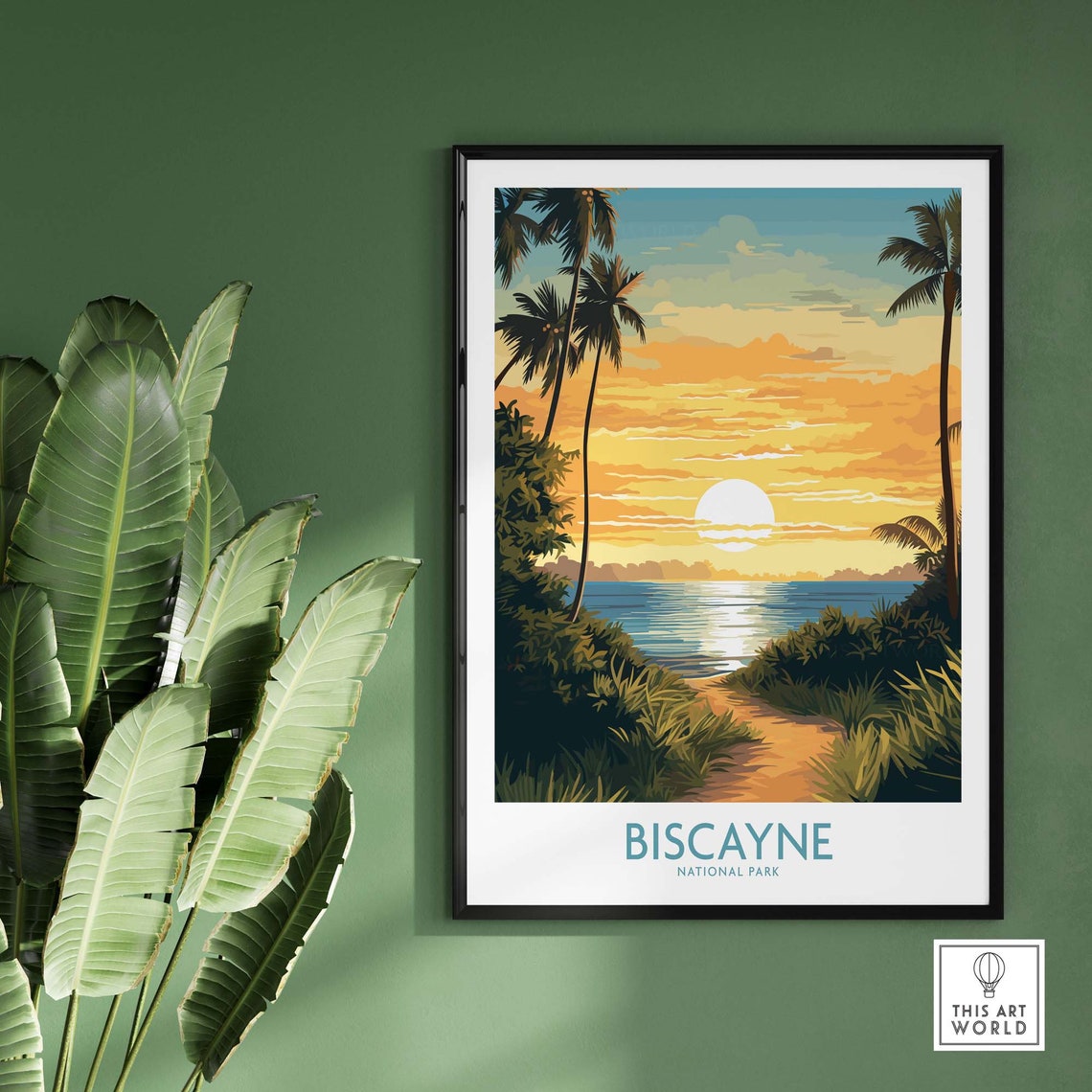 Biscayne National Park Golden Sunset Palm Beach Travel Poster - Image 2