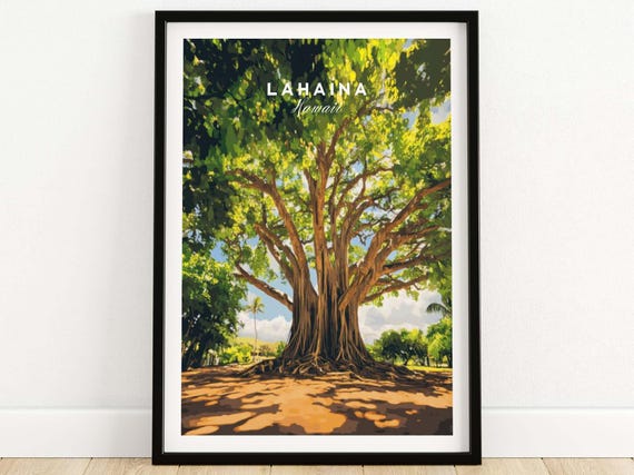 Lahaina Banyan Tree, Hawaii Travel Poster