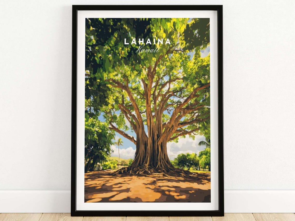 Lahaina Banyan Tree, Hawaii Travel Poster