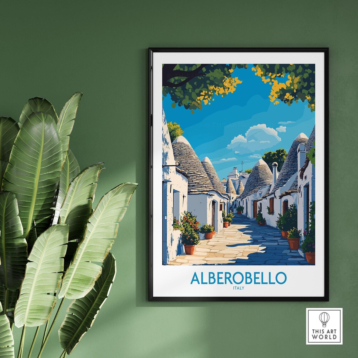 Alberobello Italy Trulli Houses Cobblestone Street Travel Poster - Image 2