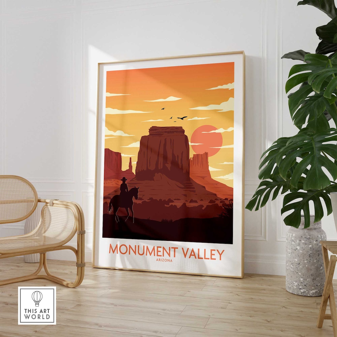 Monument Valley Arizona Travel Poster, Wall Art Print - Image 3