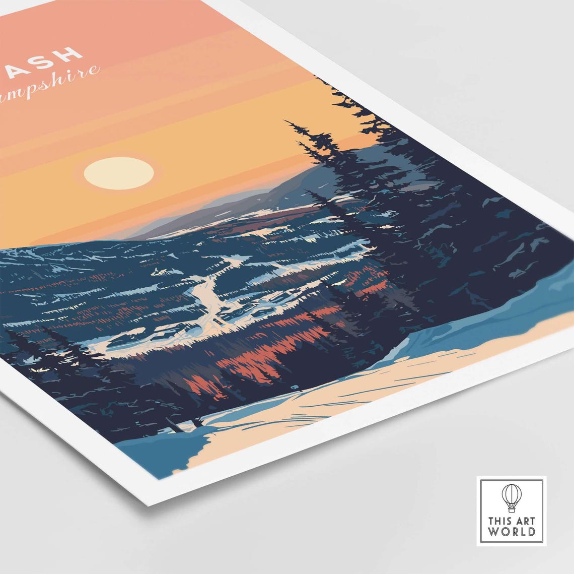 Attitash Ski Resort Travel Poster, New Hampshire - Image 5