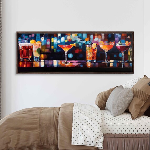Cocktail Bar Wall Art Print, Nighttime Elegance