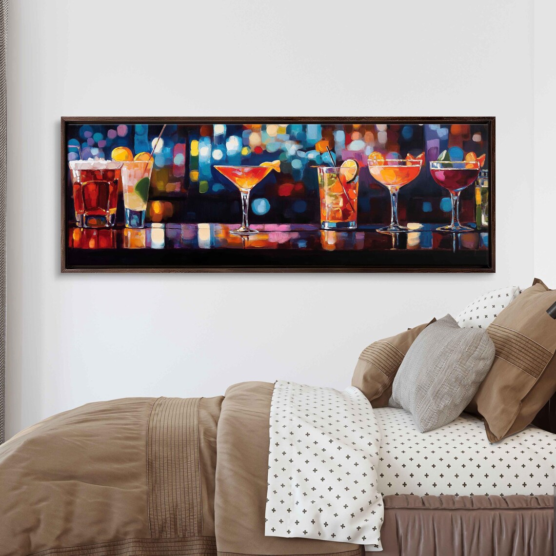 Cocktail Bar Wall Art Print, Nighttime Elegance