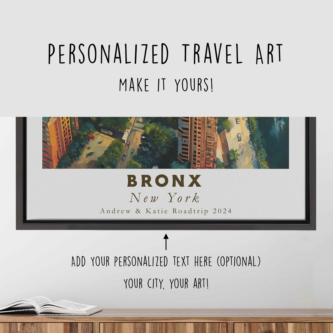 Bronx New York Riverfront Apartment Towers Aerial Travel Poster - Image 4