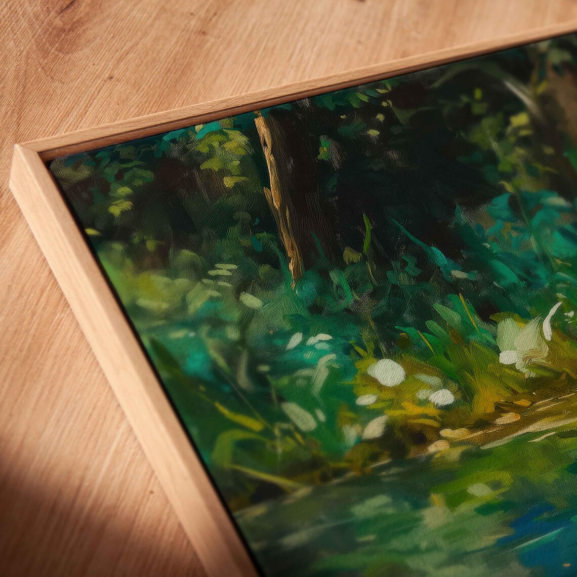 Grizzly Bear Resting Riverbank Lush Greenery Serene Wildlife Poster - Image 2