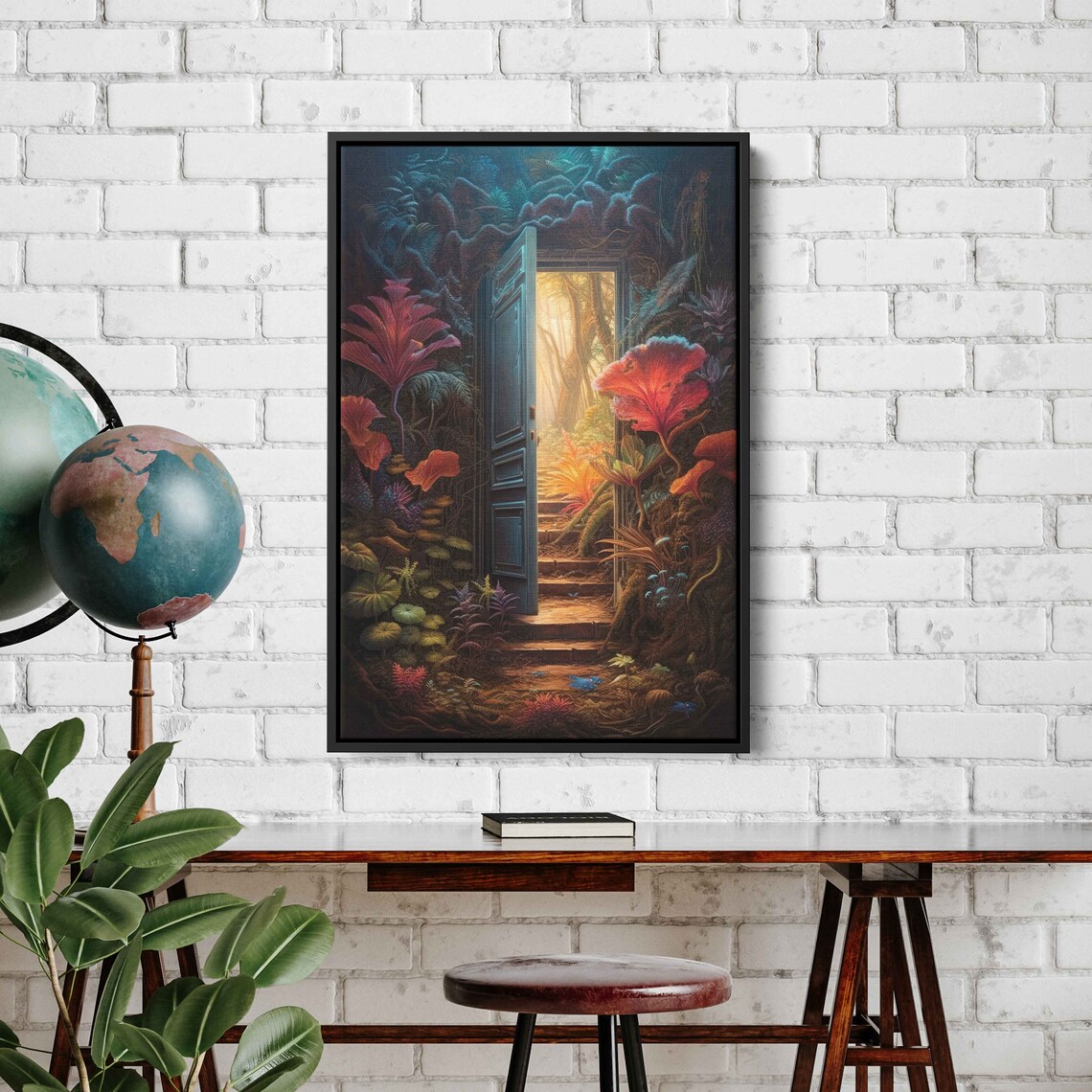 Magical Door In Enchanted Forest Wall Art Portal To Another Dimension Framed Print Ready To Hang