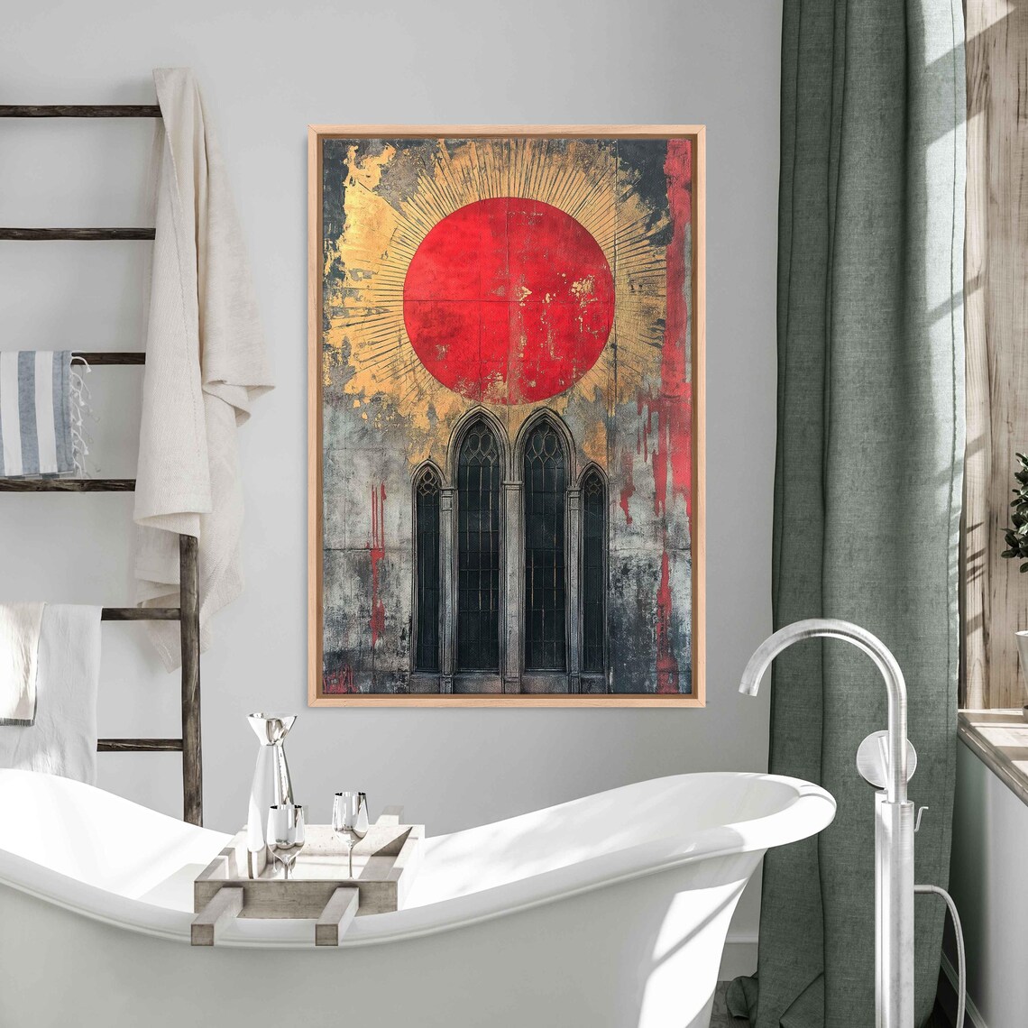 Sunlit Cathedral Window Art Print, Whimsical Elegance