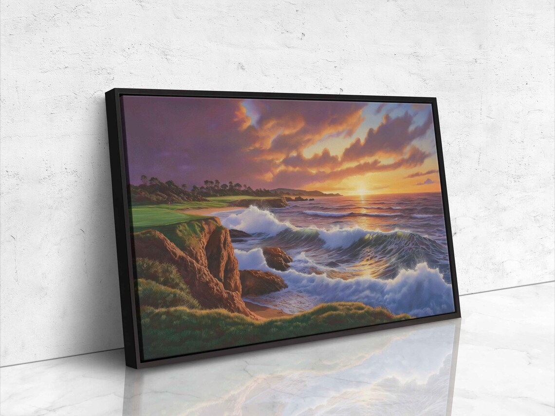 Rolling Landscape at Pebble Beach, Dramatic Sunset - Image 4