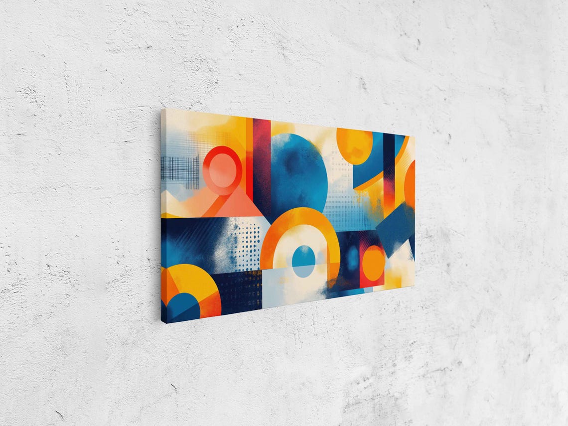 Vibrant Abstraction Wall Art Print Pop Art With Geometric Shapes Energetic Composition - Image 4