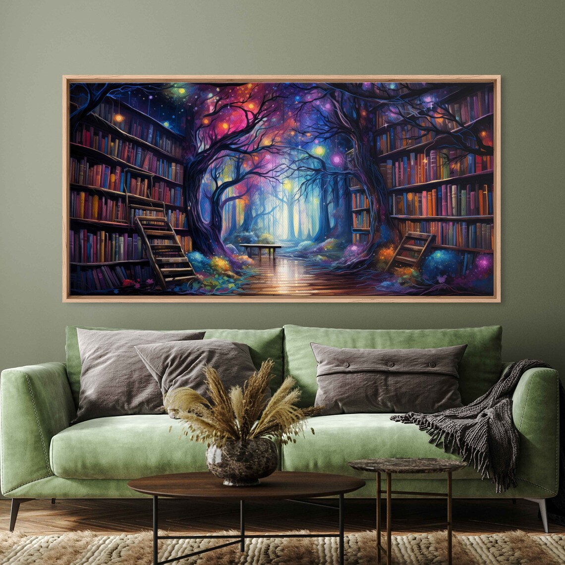 Magical Enchanted Library Tree Of Knowledge, Fantasy Art - Image 3