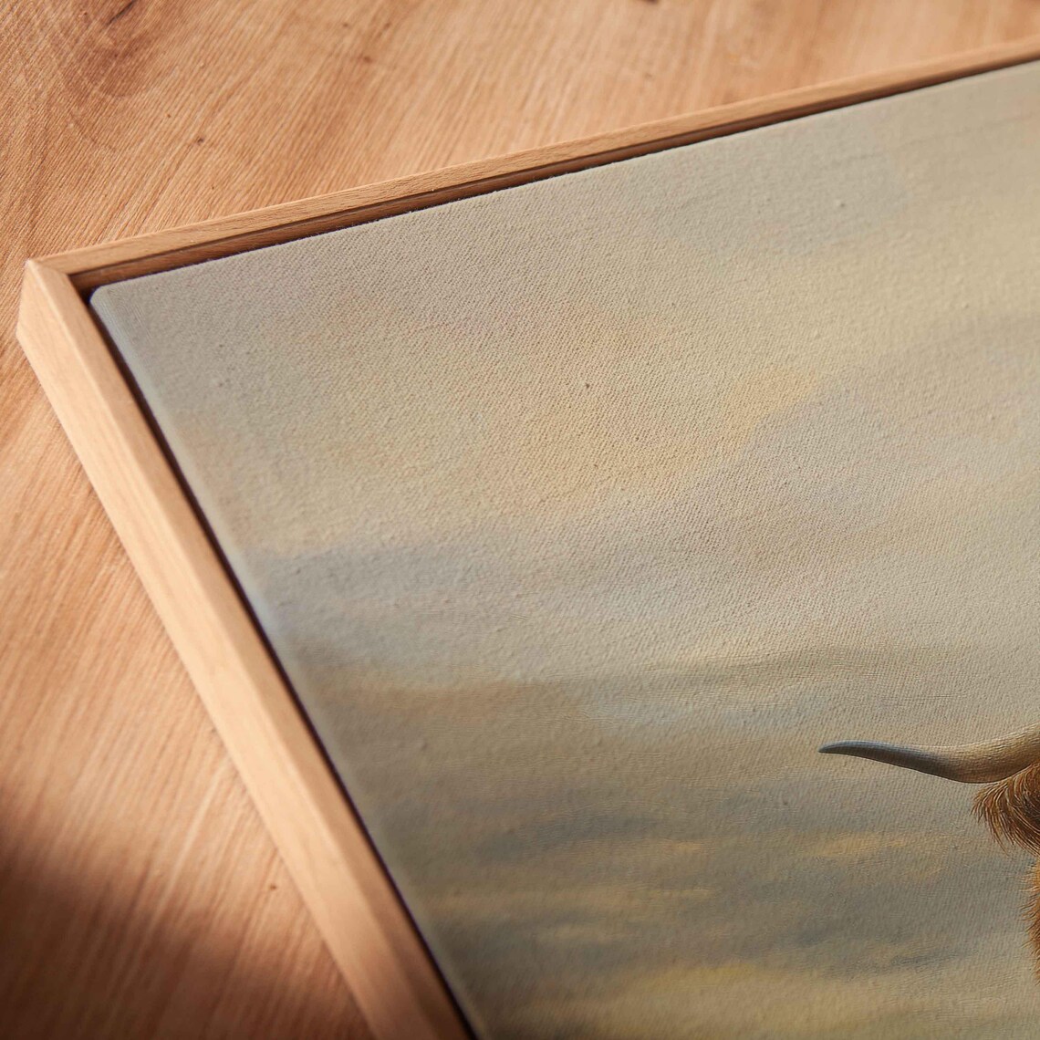 Highland Cow Misty Morning Portrait Atmospheric Oil Painting Poster - Image 2